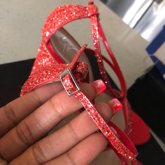 Giuseppe Zanotti Red Glitter Heels - Picture 8 of 14
